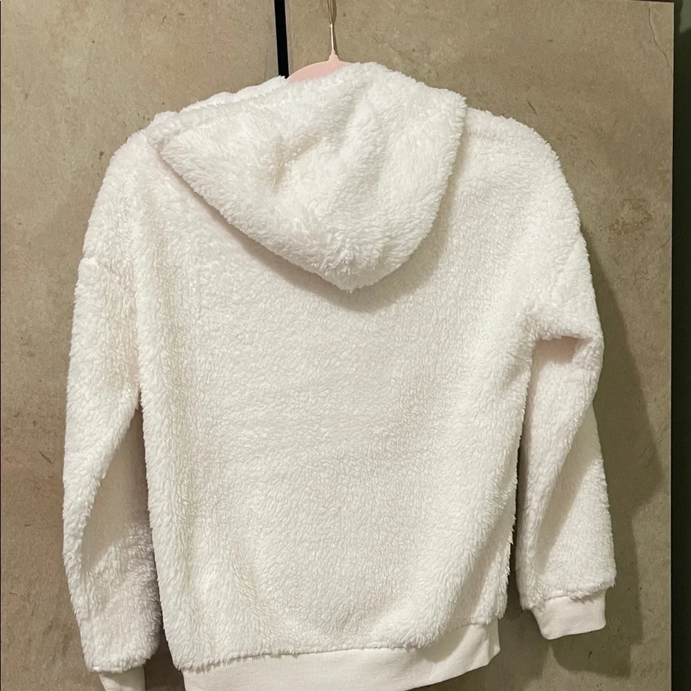 Ideology Cream Plush Sherpa Hoodie Jacket